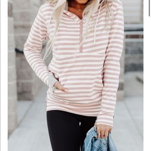 HalfZip Hoodie - Candy Striper, Small, NWT